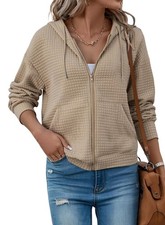 Womens Zip Up Hoodies Oversized Sweatshirt Fall Fashion Outfits 2026 Casual J...