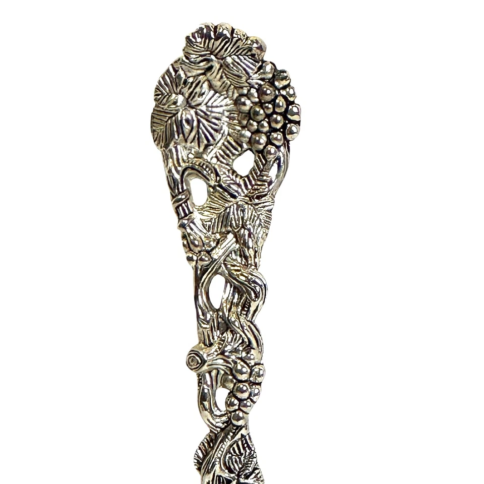 Godinger Grapevine Heavy Ornate 11" Pierced Handle Silver Plate Serving Spoon! - Image 2 of 4
