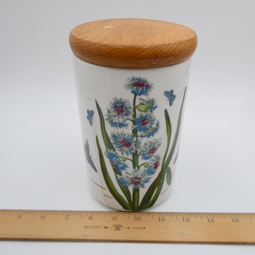 Tarro Portmeirion Jardín Botánico Eastern Hyacynth tapa de madera de 7 pulgadas - Imagen 12 de 13