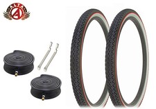 ALTA BICYCLE WIRE BEAD TIRES 26 x 2.125 RED LINE HEAVY DUTY DIAMOND 6pc SET.