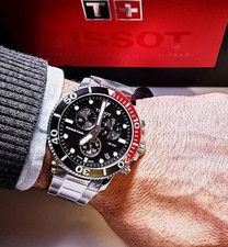 New Tissot T120.417.11.051.01 Men's Swiss Quartz Watch Black Dial  Silver Strap