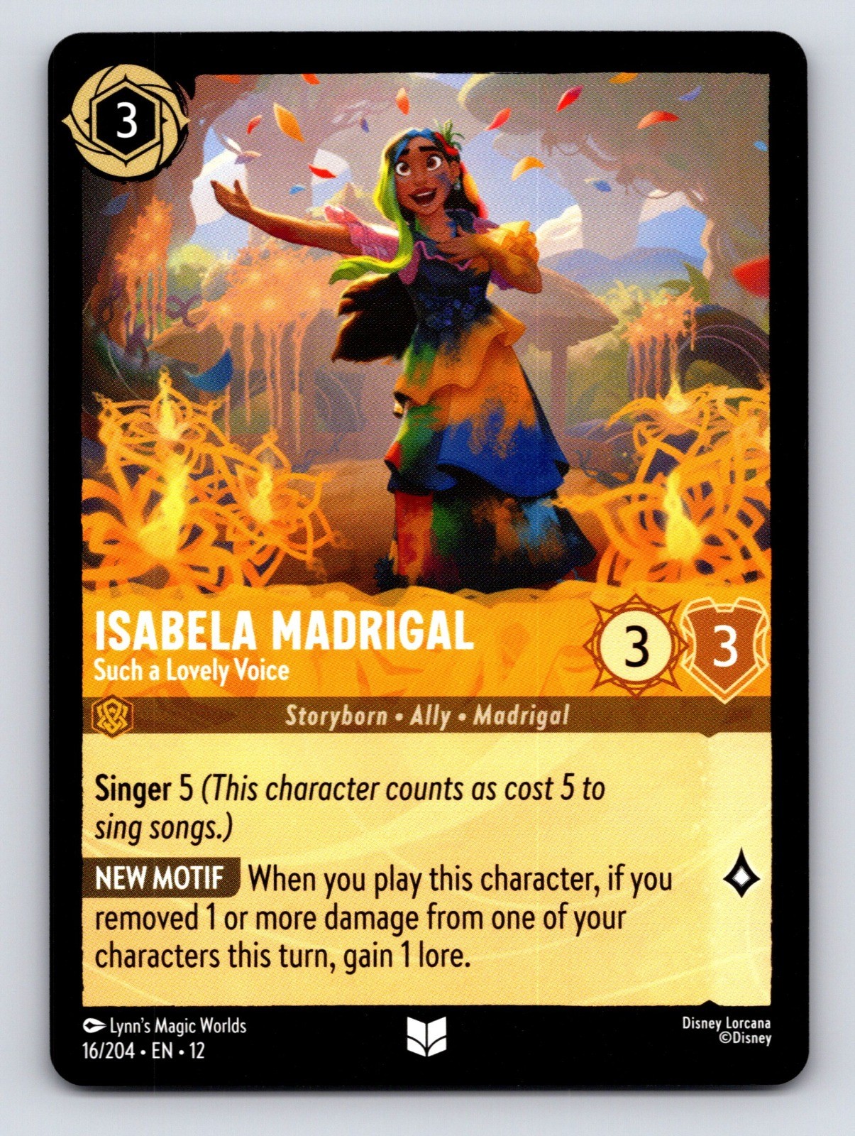 Isabela Madrigal - Such a Lovely Voice Uncommon Wilds Unknown 16/204 NM.