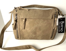 Bueno Collection Shoulder Bag Khaki Faux Leather 11''x4''x9'' Brand New