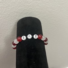 Handmade stray, kids, red and white bracelet