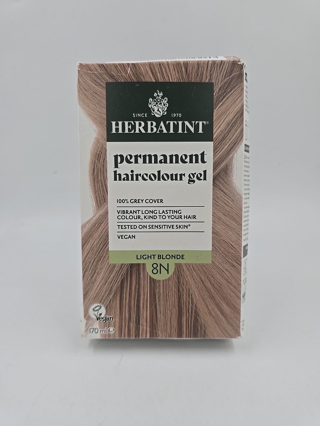 8N Light Blonde Hair Colour 170ml (Herbatint) - Damaged Box