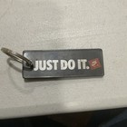 Nike Just Do It Keychain Black Rubber Rectangle Swoosh Logo Athletic Key Ring — photo 1