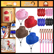 Toulite 36 Pcs Western Cowboy Party Costume Set Cowboy Hats Paisley Bandanas Inf