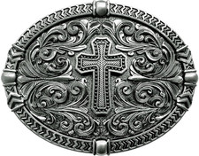 Religious Cross Western Belt Buckles for Men Cowboy Belt Buckle Cowgirl Faith Be