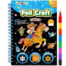 Foil Art Craft Kit for Kids, Sparkly Birthday Gift Toy for Kids