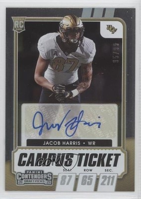 2021 Contenders Draft Picks College Campus Ticket 95/99 Jacob Harris Auto 10ou