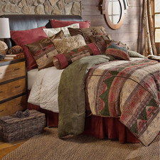Sierra Western 7-Piece King Comforter Set - Rustic Faux Suede Bedding