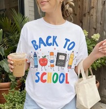 Back to School Teacher Graphic Tee Apple Pencil School Shirt