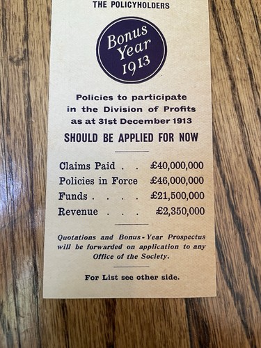 1913 Centenary Bookmark Advertising Scottish Widows Life Assurance Ephemera-RARE - Picture 5 of 12