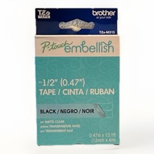 BROTHER P-TOUCH EMBELLISH TZE-M31S RIBBON BLACK ON MATTE CLEAR TAPE NEW S/H