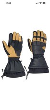 Ski-Doo Snowmobile X-Team Leather Gloves Khaki Size Medium Waterproof
