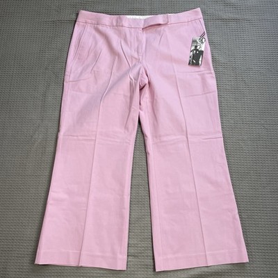 New Express Editor Crop Pants 12 Womens Stretch Canvas Low Rise Pink