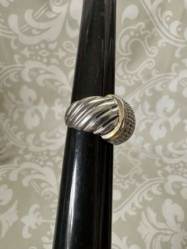 Ring Sterlingsilber und Strass Kristall gewölbt Größe 7 - Bild 2 von 9