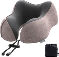 Yomisee Nackenkissen Memory Foam Reisekissen Flugzeug Auto BüRo Camping Hellpink