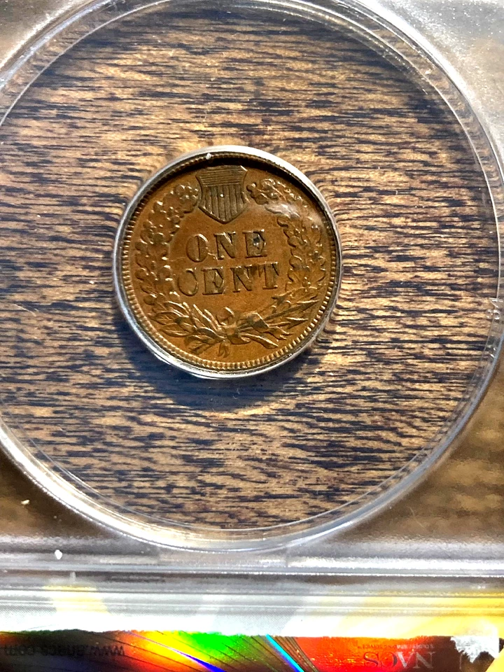 ANACS 1887 INDIAN HEAD CENT, AU-50, 4 FULL DIAMONDS, GREAT COIN GREAT PRICE!!! - Image 3 of 4