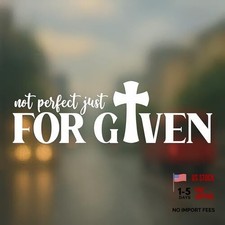 Not Perfect Just Forgiven Decal - Christian Cross Bible Quote Vinyl Sticker