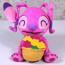 Disney Angel Plush Lilo  Stitch Pink Alien Flower Pot Stuffed Toy 7 Inch