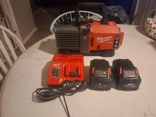 Milwaukee 2941-20 M18 Fuel 5-CFM Vacuum Pump + Two 8.0XC 18V Batteries + Charger