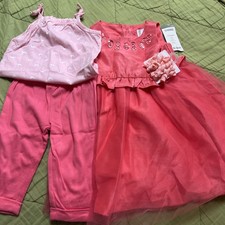 New Baby Girl Lot Gymboree Jumping Beans Fancy Dress Easter 6-9 M Pants Whale