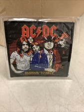 AC/DC Highway To Hell Woven Sew On Patch 4" x 3.75" Angus Young Bon Scott Rock N