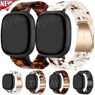 Luxus Resin Edelstahl Armband für Fitbit Versa 4 /Versa 3 /Sense /Sense 2 Ersatz