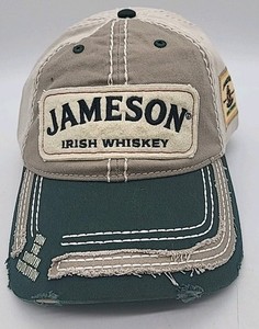 Jameson Irish Whiskey Distressed Look Large Felt Logo Hat cap Adjustable