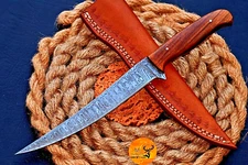 Handmade Damascus Steel Fillet Knife Hunting Fishing Chef Kitchen Knife 2804