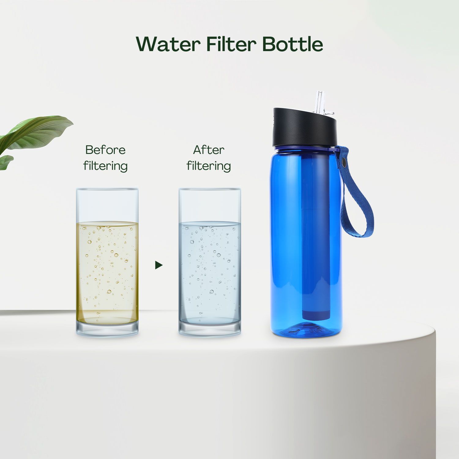 Kiliroo Water Filter Straw with Membrane Microfilter and Bottle 550ml Blue - Picture 3 of 7