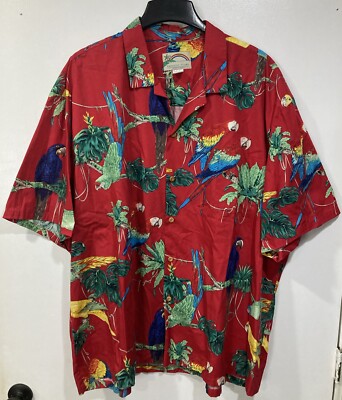 NOS Paradise Found Hawaiian Multi Macaw Parrot Shirt Magnum P.I. Tom Selleck 4XL