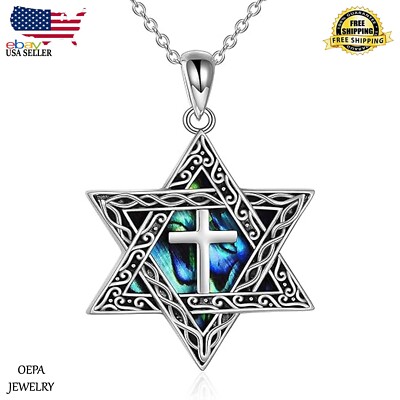 Star of David Necklace 925 Sterling Silver Star of David Necklace for Women