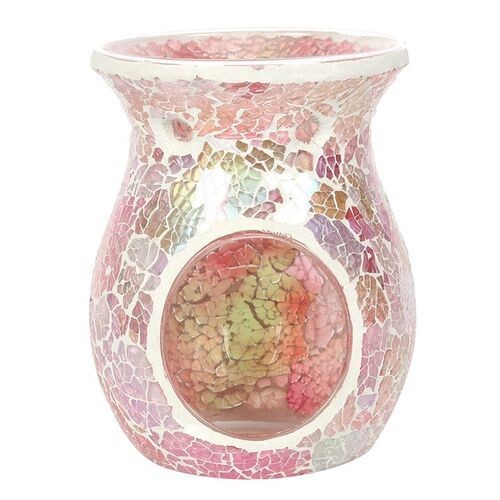 Small Pink, Large or Pillar Iridescent Crackle Oil Burner Wax Melt Burner - Picture 17 of 25