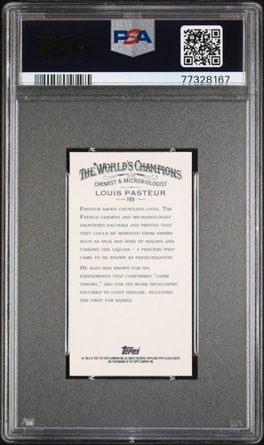 LOUIS PASTEUR 2007 Topps A & G MINI - BLACK BORDERED #169 PSA 9 MINT - Picture 2 of 2