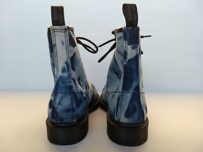 DOC DR. MARTENS BLUE DENIM TIE DYE BOOTS RARE UNISEX SIZE  display picture 2
