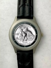 Men's 35mm Croton Watch New Jersey Statehood Quarter w/ Leather Band