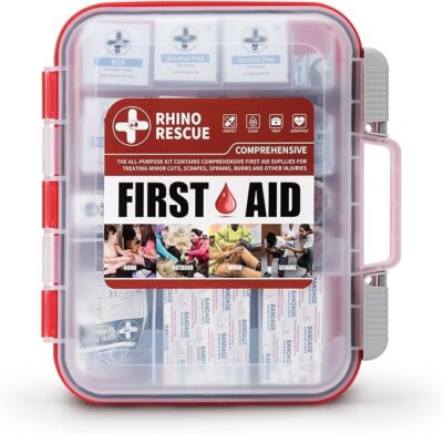 RHINO RESCUE 350-Piece First Aid Kit for Home, Office, Car, Emergency Use