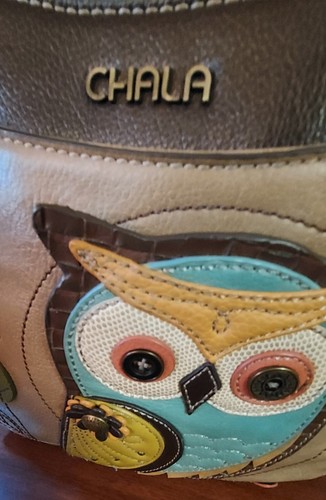 Chala Owl Crossbody Handbag Purse Embroidery Accents Artsy Fashion Fun Accessory - Picture 6 of 9