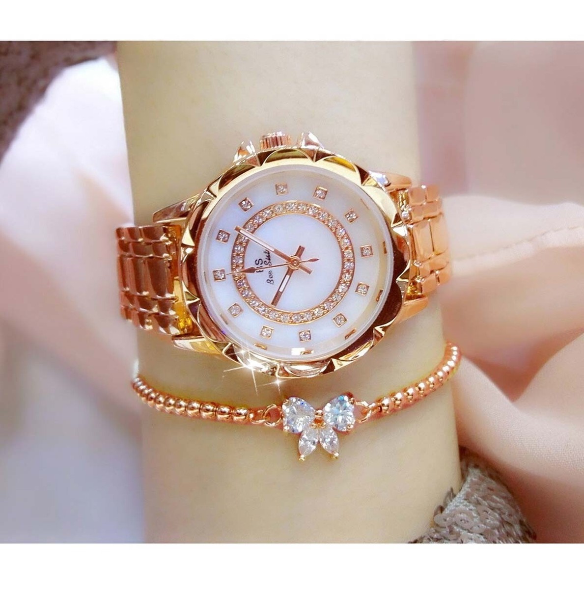 ローズゴールド ダイヤモンド風 レディース時計 楽天市場】JULIET ROSE JUL-408シリーズ ゴールド レディース