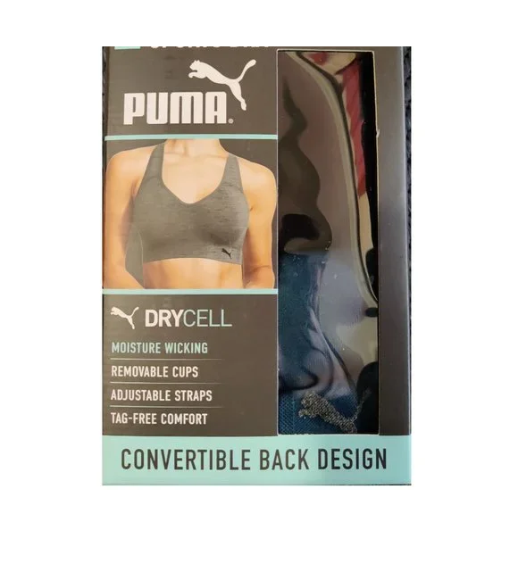 NWOT Puma Womens Seamless Sports Bra Adjustable Blue Size Small