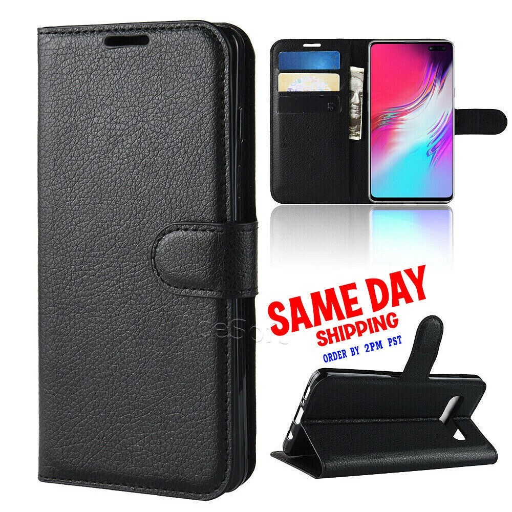 Samsung Galaxy S10 5G Leather Flip Wallet Case for Verizon SM-G977U-image