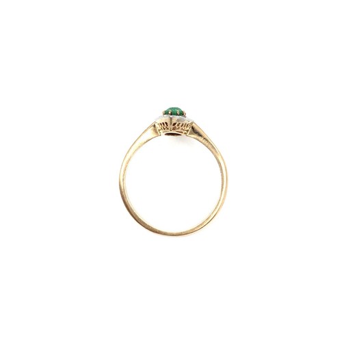Jugendstil 14kt Gelbold Ring Smaragd Diamanten 585 Gold antik Schmuck Emerald 54 - Bild 13 von 19