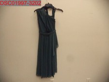 NWOT - Balera Dance Girls Pine One Shoulder Tied Neck Dress, Size LC 14 