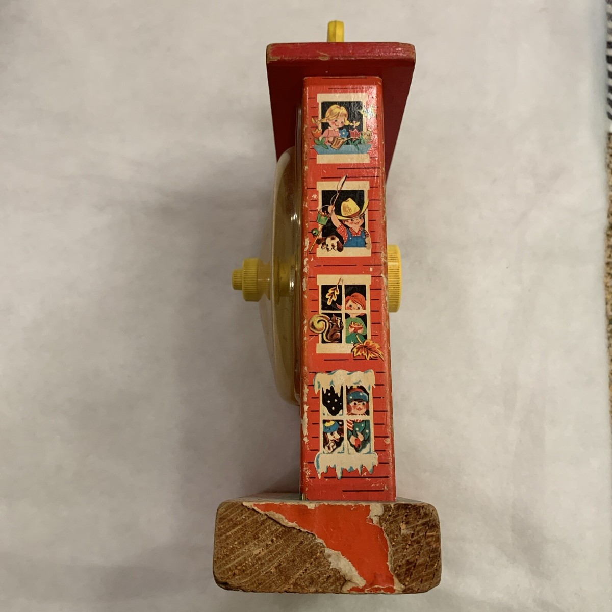 Vintage Fisher Price Music Box Teaching Clock 1962-1968 Teaching