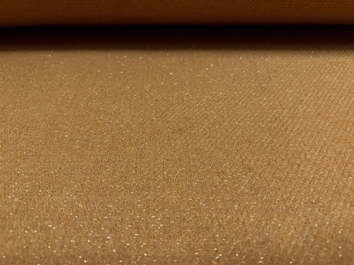 Textured Heavyweight Wool Fabric, Per Metre - Lurex Sparkle - Mustard & Gold - Picture 3 of 3