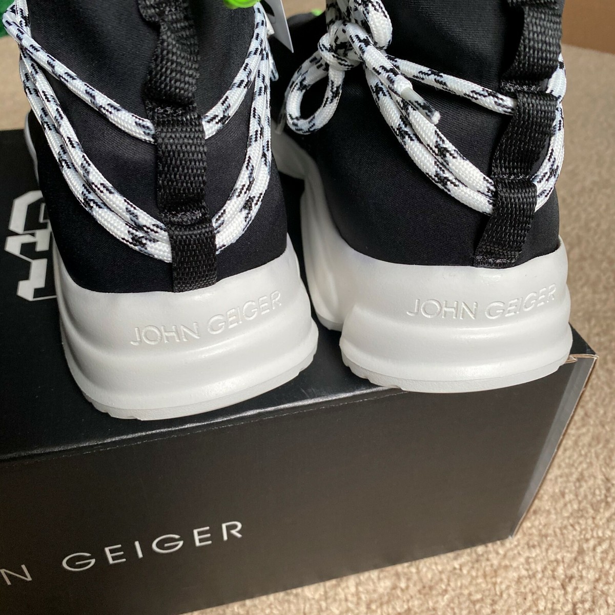 John Geiger 002 Black White Sz. 11 John Geiger 002 Black White Lime Size 11 | eBay main image 2