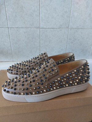 CHRISTIAN LOUBOUTIN ROLLER BOAT SPIKES POP CORN SLIPPER KALBSLEDER NEU KARTON 43