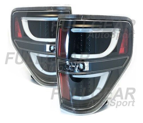 BLACK w/ CLEAR LENS FULL LED STYLE TAIL LIGHT PAIR SET FOR FORD F-150 2009-2014 - 第 1/5 張圖片